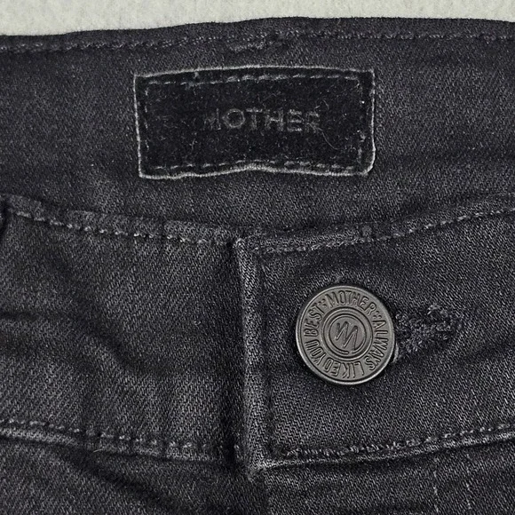Mother Jeans Women 26 The Insider Step Crop Fray Jeans Not Guilty Black Wash NWT